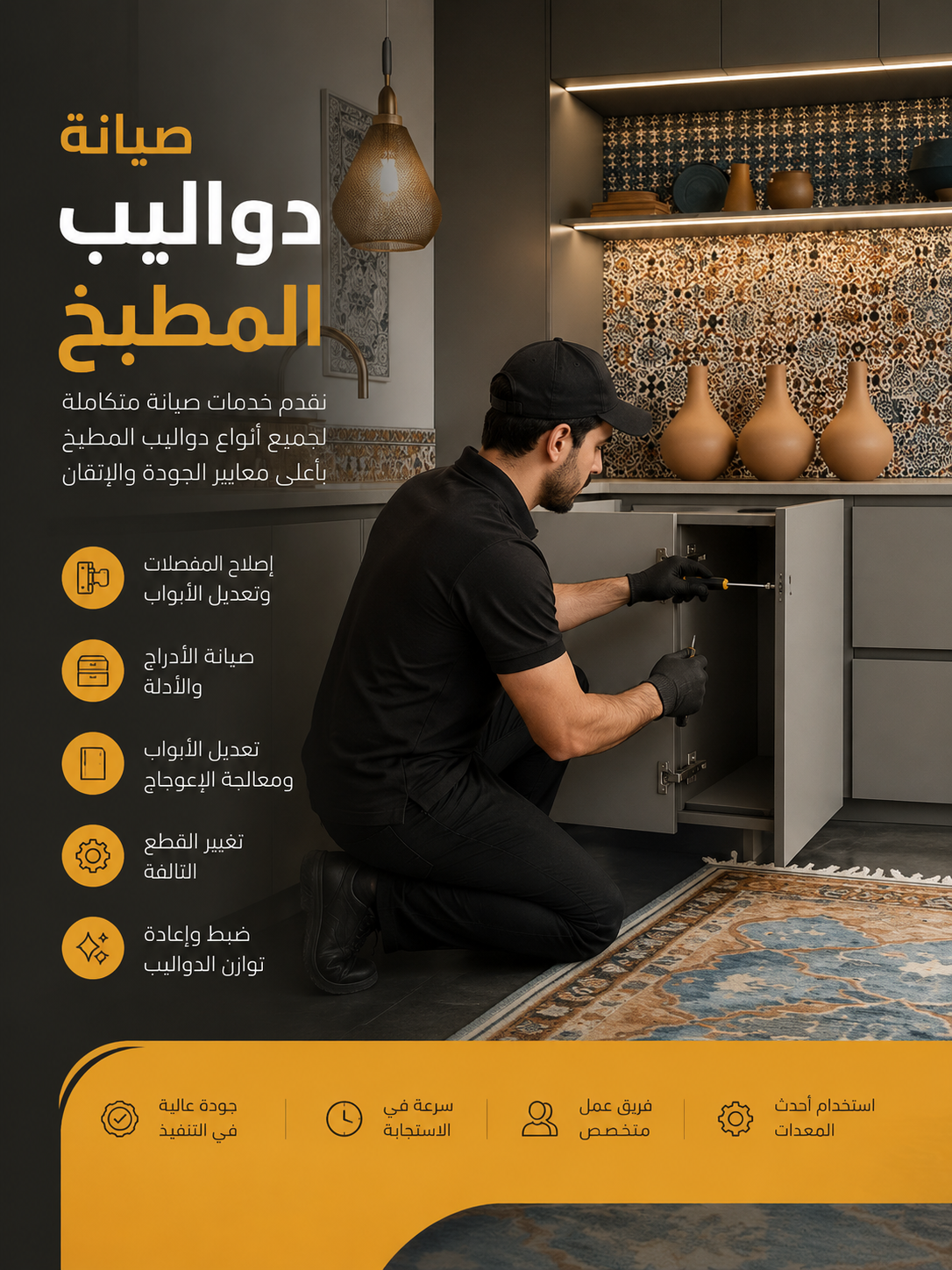 خدمة صيانة دواليب وأثاث غرف النوم - تفاصيل العمل